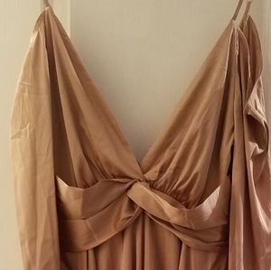 mansion dinner party satin gown